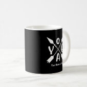 Hinzufügen von Namen oder Text-Yoga-Boho-Pfeilen a Kaffeetasse (VorderseiteRechts)