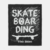 Hinzufügen von Namen Scratched Skateboarding Fleecedecke (Vorderseite)