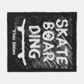 Hinzufügen von Namen Scratched Skateboarding Fleecedecke (Vorderseite (Horizontal))