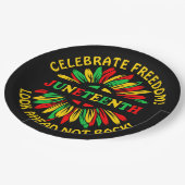 Hinzufügen von Namen Text bearbeiten Juneteenth So Pappteller (Schrägansicht)