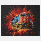 Hinzufügen von Namen Text Diesel Lokomotive Train Fleecedecke (Vorderseite (Horizontal))