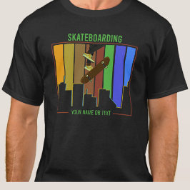 Hinzufügen von Namen Text Skateboarding auf urbane T-Shirt