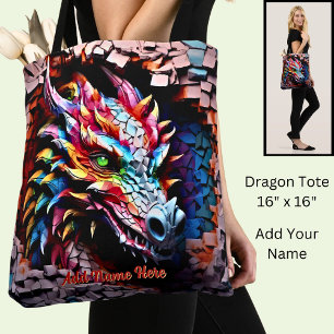 Hinzufügen von Namenstext, 3D-Regenbogen-Drache, R Tasche