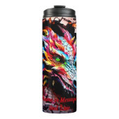 Hinzufügen von Namenstext, 3D-Regenbogen-Drache, R Thermosbecher (Vorderseite)