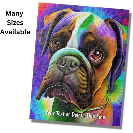 Hinzufügen von Namenstext, Boxer-Hund Adorable-Aug Puzzle