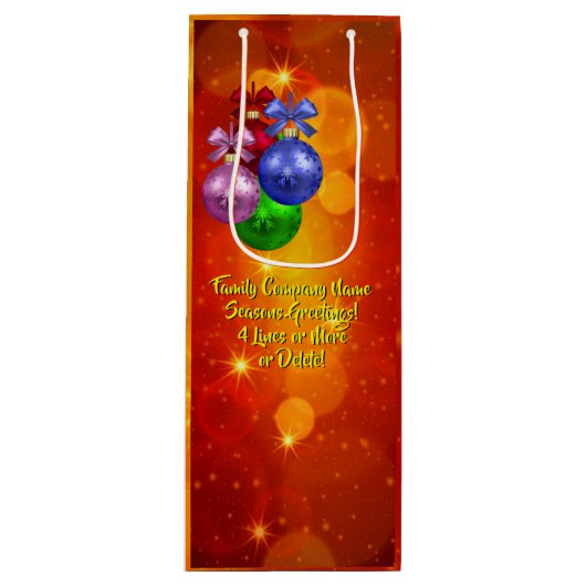 Hinzufügen von Namenstext-Matching Weihnachten Geschenktüte Für Weinflaschen (Vorderseite)