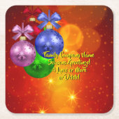 Hinzufügen von Namenstext-Matching Weihnachten Rechteckiger Pappuntersetzer (Vorderseite)