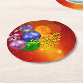 Hinzufügen von Namenstext-Matching Weihnachten Runder Pappuntersetzer (Angewinkelt)