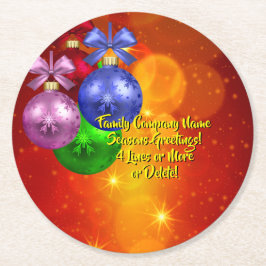 Hinzufügen von Namenstext-Matching Weihnachten Runder Pappuntersetzer