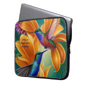 Hinzufügen von Namenstext, Vögel in Orangenblüten Laptopschutzhülle (Vorderseite Links)