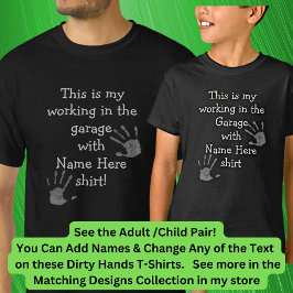 Hinzufügen von Namenstiteln, Arbeiten in Garage-Sc T-Shirt