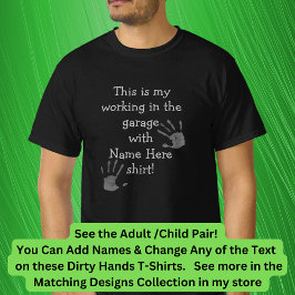 Hinzufügen von Namenstiteln, Arbeiten in Garage-Sc T-Shirt