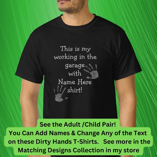 Hinzufügen von Namenstiteln, Arbeiten in Garage-Sc T-Shirt