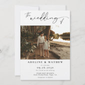 Hinzufügen von Personalisiertem Foto Moderne Skrip Einladung (Vorderseite)