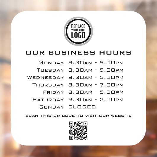 Hinzufügen von QR-Code-Geschäftsöffnungszeiten für Fensteraufkleber (Blatt 2)