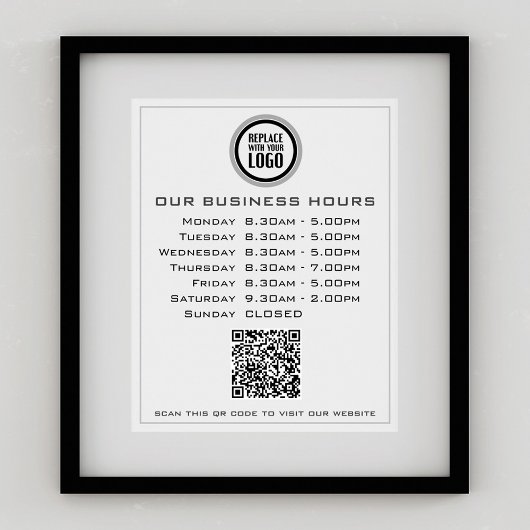 Hinzufügen von QR-Code-Geschäftsöffnungszeiten für Poster