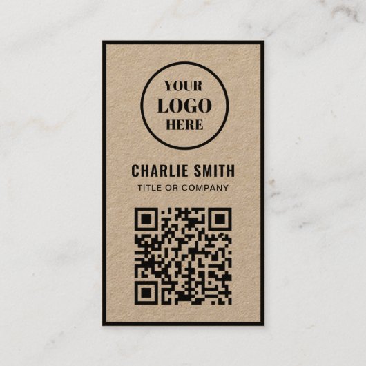 Hinzufügen von QR-Code oder Logo l Modernes, rusti Visitenkarte (Vorderseite)
