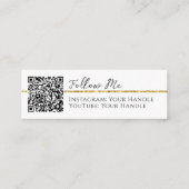 Hinzufügen von QR Code & Social Media Gold Glitzer Mini Visitenkarte (Rückseite)