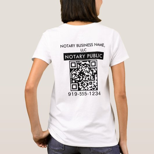 Hinzufügen von QR-Logo-Werbenotizen T-Shirt (Rückseite)