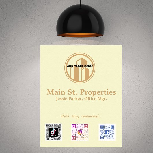 Hinzufügen von Scan-Codes für Social-Media-Logos Poster