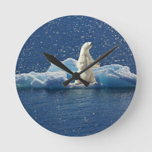 Hinzufügen von SLOGAN zum Rett von Polarbären mit  Runde Wanduhr