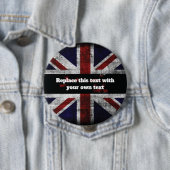 Hinzufügen von Text auf englischer Flagge Throw-Ki Button (Beispiel)