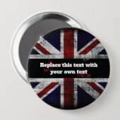 Hinzufügen von Text auf englischer Flagge Throw-Ki Button (Vorne & Hinten)