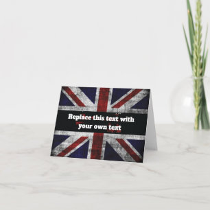 Hinzufügen von Text auf englischer Flagge Throw-Ki Dankeskarte