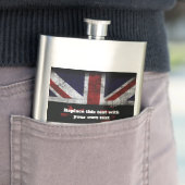 Hinzufügen von Text auf englischer Flagge Throw-Ki Flachmann (Beispiel)