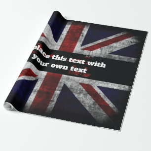 Hinzufügen von Text auf englischer Flagge Throw-Ki Geschenkpapier