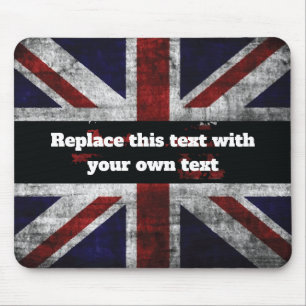 Hinzufügen von Text auf englischer Flagge Throw-Ki Mousepad