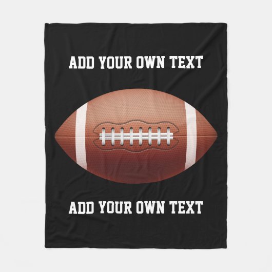 Hinzufügen von Text auf Fußball-Wurfkissen Fleecedecke (Vorderseite)