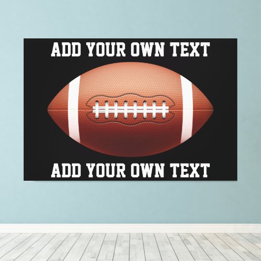 Hinzufügen von Text auf Fußball-Wurfkissen Leinwanddruck (Insitu (Holzboden))