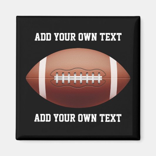 Hinzufügen von Text auf Fußball-Wurfkissen Magnet (Vorne)