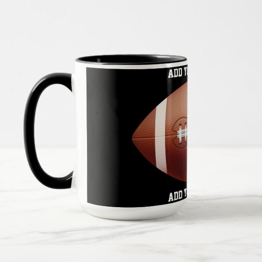 Hinzufügen von Text auf Fußball-Wurfkissen Tasse (Links)