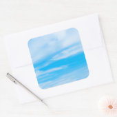 Hinzufügen von Text Blue Sky Clouds Nature Templat Quadratischer Aufkleber (Umschlag)