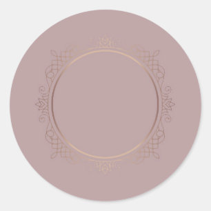 Hinzufügen von Text Elegant Moderne Design Rose Go Runder Aufkleber