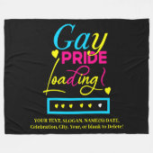 Hinzufügen von Text, Gay Pride, Blau, Rosa, Schwar Fleecedecke (Vorderseite (Horizontal))