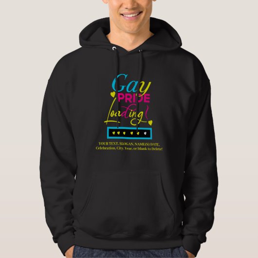 Hinzufügen von Text, Gay Pride, Blau, Rosa, Schwar Hoodie (Vorderseite)