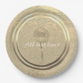 Hinzufügen von Text Gold Daisy Pappteller