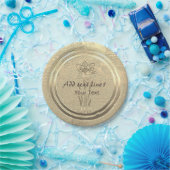 Hinzufügen von Text-Gold-Dokumentenpapier-Tellern Pappteller (Party)