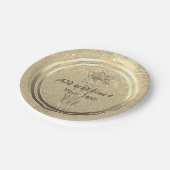 Hinzufügen von Text-Gold-Dokumentenpapier-Tellern Pappteller (Schrägansicht)