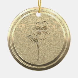 Hinzufügen von Text Gold Pansy Viola Keramik Ornam Ornament