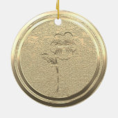 Hinzufügen von Text Gold Pansy Viola Keramik Ornam Ornament (Hinten)