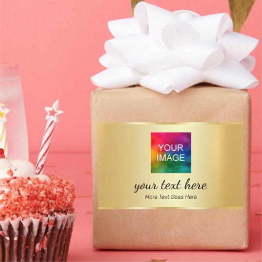 Hinzufügen von Text Hochladen Ihres Fotos oder Fir Rechteckiger Aufkleber (Party)