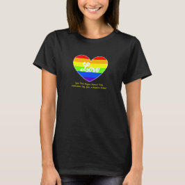 Hinzufügen von Text, Rainbow Heart-LIEBE auf Schwa T-Shirt