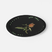 Hinzufügen von Text-Schmetterlingsbild-gedruckter  Pappteller (Schrägansicht)