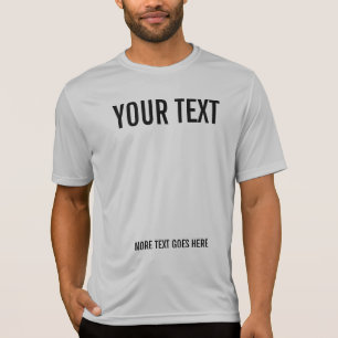 Hinzufügen von Text Upload Bild Silver Color Mens T-Shirt