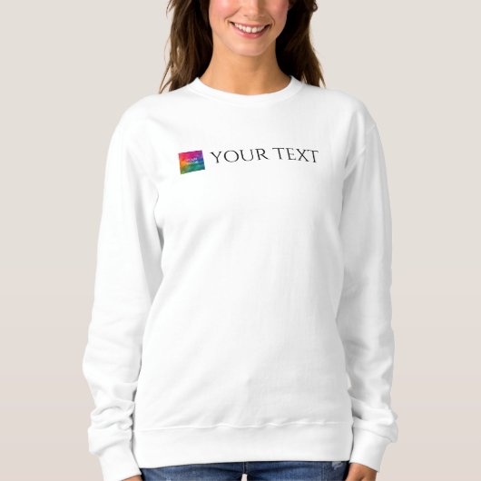 Hinzufügen von Text Upload Foto Logo Womens Modern Sweatshirt (Vorderseite)