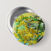 Hinzufügen von Text Wattle & Gum Blätter Aussie Ab Button (Vorne & Hinten)